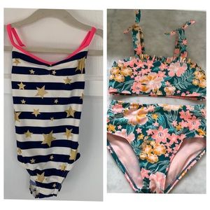 2 Girls Swimsuits Mini Boden and Cat & Jack Size 5/6